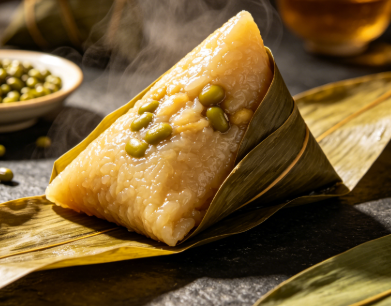 箬竹叶包绿豆粽